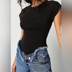 We The Free Black Sweet Sport Tee, Size L